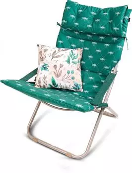 Кресло-шезлонг ника со съемным матрасом и декоративной подушкой темно-зеленый hhk6/g