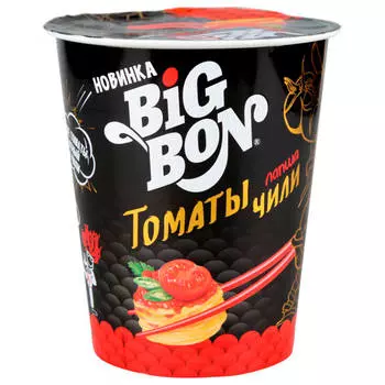 Лапша Big Bon 70г с томатами и перцем чили стакан