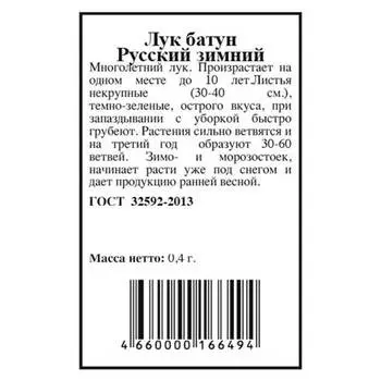 Лук батун русский зимний 0,4г агрони б/п