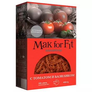 Макароны Mak for Fit 400г томатные со специями