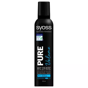 Мусс для укладки волос Syoss 250мл Pure Volume экстрасильная фиксация