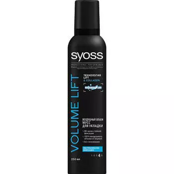 Мусс для укладки волос Syoss 250мл волиум лифт экстрасильная фиксация