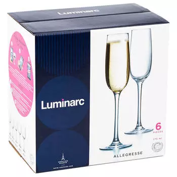 Набор фужеров для шампанского 175мл 6шт LUMINARC аллегресс j8162