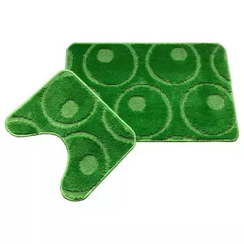 Набор ковриков для ванной Cleopatra 50*80+50*40см фремонт круги зеленый
