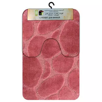 Набор ковриков для ванной Клеопатра 60*100+60*50см рома стронг бэк камни розовый