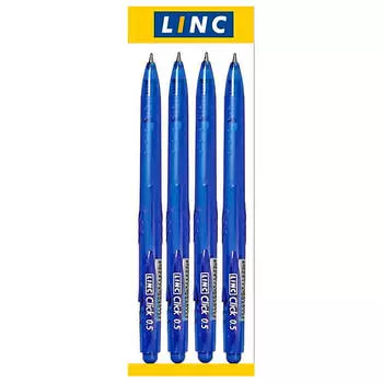 Набор ручек шариковых Linc Click 4шт 0,7мм синий автомат 4006-ii/blue/4