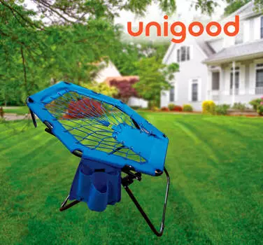 Набор стульев 2шт раскладные Unigood с резинками и боковым карманом 83*69*80см синий