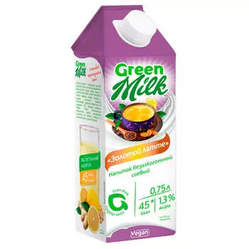 Напиток Green milk 0,75л соевый золотой латте