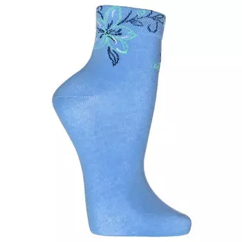 Носки женские Гамма с цветочным рисунком на резинке р.23-25 голубой с551