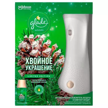 Освежитель воздуха Glade 269мл хвойное украшение автоматический комплект