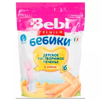 Печенье растворимое Bebiки 125г 6 злаков с 6 месяцев