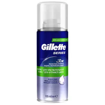 Пена для бритья Gillette 100мл сириес для чувствительной кожи с алоэ