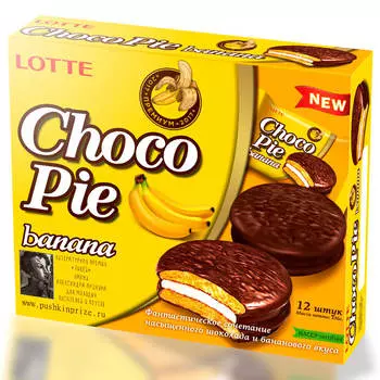 Пирожные Lotte Choco Pie зз6г 12шт*28г банан