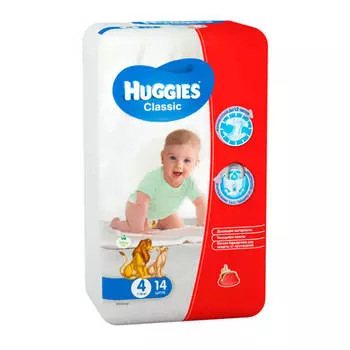 Подгузники Huggies Classic 14шт 7-18кг 4