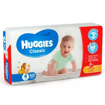 Подгузники Huggies Classic 50шт 7-18кг 4