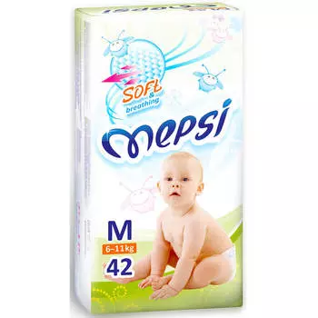 Подгузники Mepsi 42шт m 6-11кг