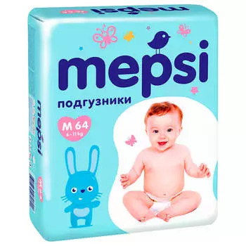 Подгузники Mepsi 64шт м 6-11кг