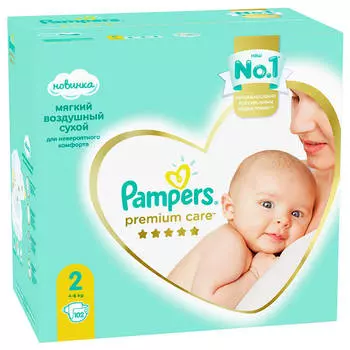 Подгузники Pampers Premium 102шт мини 4-8кг 2