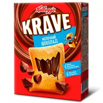 Подушечки Kellogg's Krave 220г шоколадно-молочные