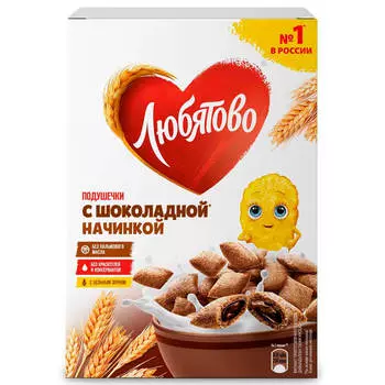 Подушечки любятово 220 г с шоколадной начинкой