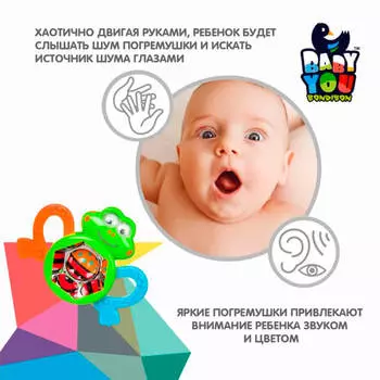 Погремушка лягушка с прорезывателем бондибон вв3923