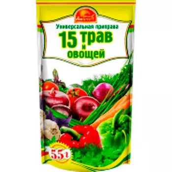 Приправа Русский аппетит 55г универсальная 15 трав и овощей