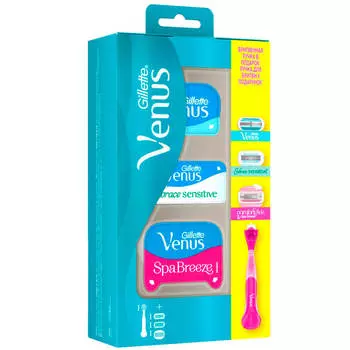 Промо станок Gillette Venus бриз с 1 касетой + кассета Venus + кассета Venus эмрайс