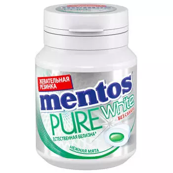 Резинка жевательная Mentos Pure White 54г нежная мята Ван Мелле