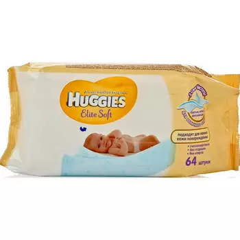 Салфетки влажные Huggies 64шт элит софт