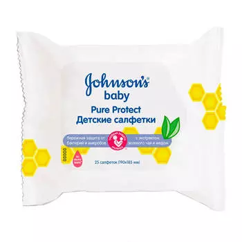 Салфетки влажные Johnson's baby 25шт пюр Protect