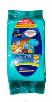 Салфетки влажные Celesta 80+5 в подарок универсальные 5599