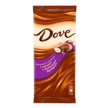 Шоколад Dove 90г молочный с изюмом и дроблёным фундуком Одинцовская КФ