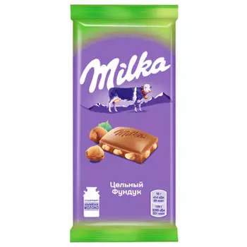 Шоколад Milka 85 г молочный с фундуком крафт