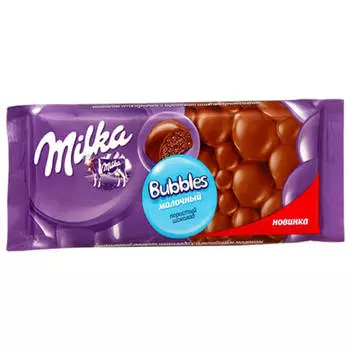 Шоколад молочный пористый Milka bubbles 80г