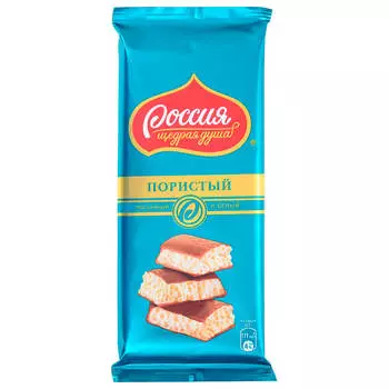 Шоколад Россия 82г молочный и белый пористый Nestle