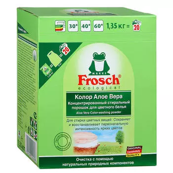 Стиральный порошок Frosch 1,35кг алое вера колор концентрат 20-стирок