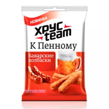 Сухарики Хрусteam к пиву, вкус баварские колбаски 90г