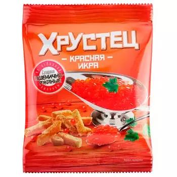 Сухарики Хрустец 130г со вкусом красная икра