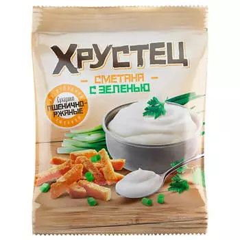 Сухарики Хрустец 130г со вкусом сметана с зеленью