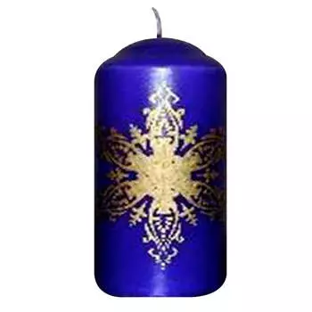 Свеча Столб 56*120 с рисунком снежинка 1