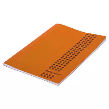 Тетрадь 40 л клетка брауберг митрополис скоба обложка пластик оранжевый а4 403404