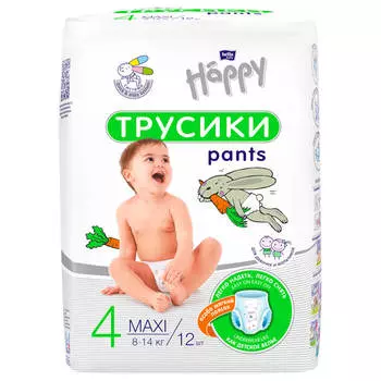 Трусики-подгузники Bella Baby Happy 12шт макси 8-14кг 4