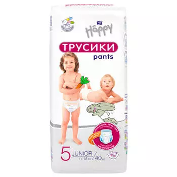 Трусики-подгузники Bella Baby Happy 40шт уни юниор 11-18кг 5