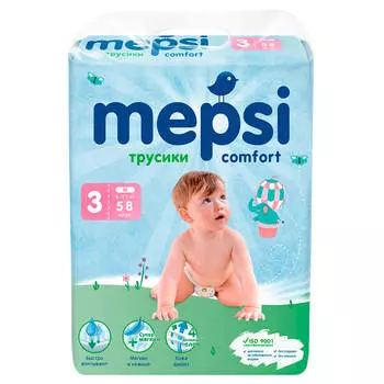 Трусики-подгузники детские Mepsi m 6-11кг 58шт