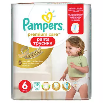 Трусики-подгузники Pampers Premium Pants 19шт Extra Large 16+кг для мальчиков и девочек