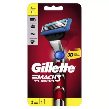 Станок Gillette Mach3 Turbo с 2 кассетами