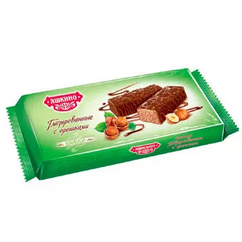 Вафли Яшкино 200г глазированные с орешками яшкинский п/к