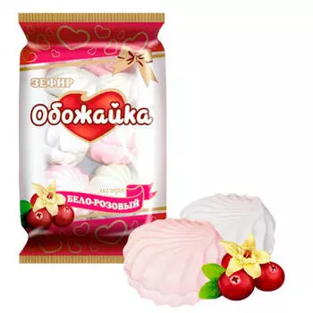Зефир обожайка 250г бело-розовый Воронежская КФ