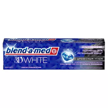 Зубная паста Blend-a-med 100мл 3D White отбеливание с древесным углем