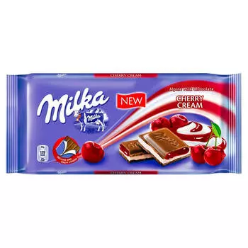 Шоколад Milka 100г молочный со вкусом вишни мондэлисс